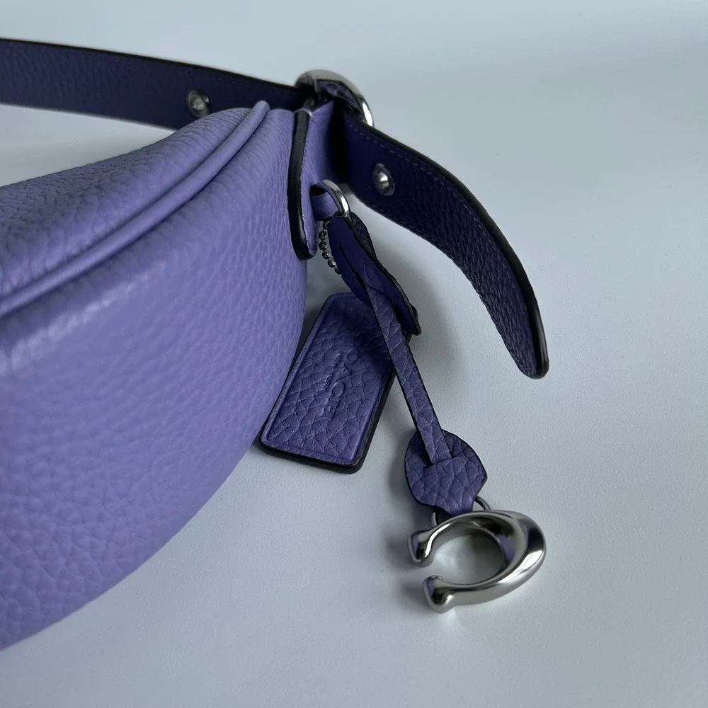 Coach Luna Shoulder Bag Light Violet Pebbled Leather CC439